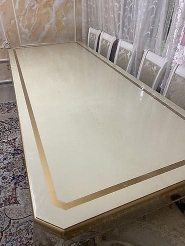 foldable table: Стол и стул для зала, Б/у, цвет - Бежевый — 2