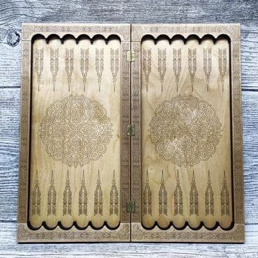 настольный теннис ош: Нарды средние, размер поля 50х50 см. Оформление - национальный — 4