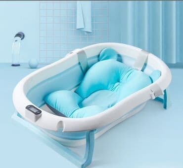 тазик для купания: Складная детская ванна с термометром и подушкой Bestbaby Есть — 3