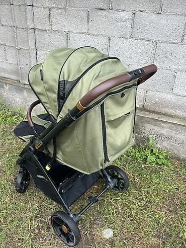 Коляски: Почти не использованная Прогулочная коляска IningBaby в цвете хаки — 2