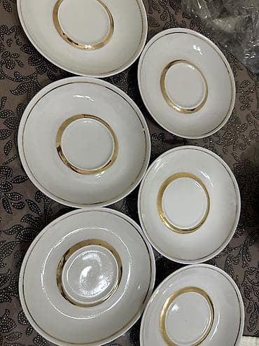 Посуда: Чайный набор «Роза» Ручная роспись! 6 чайных пар с молочником — 2