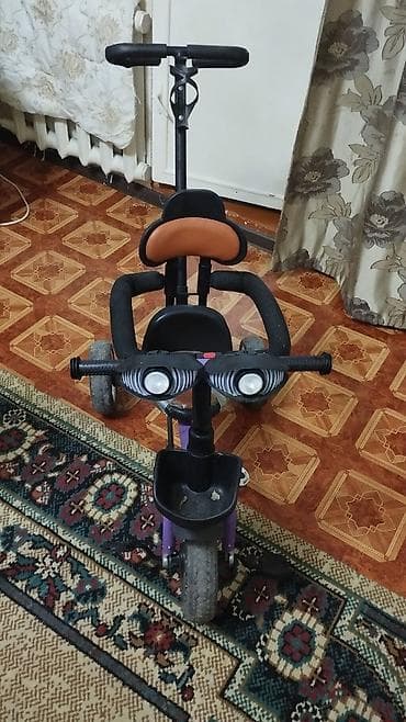 Другой детский транспорт: Детский транспорт: трехколесный велосипед с родительской ручкой + — 2