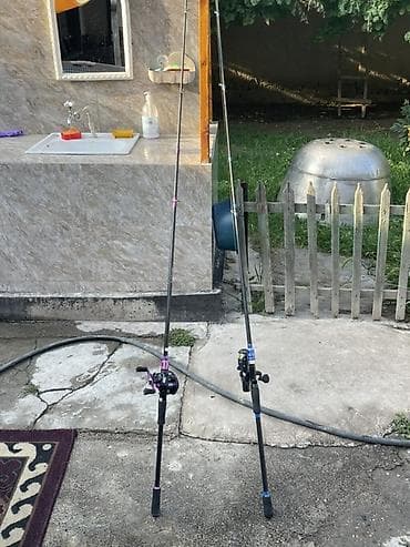 Охота и рыбалка: Набор для рыбалки: два спиннинга с катушками + чехол - Два спиннинга — 9