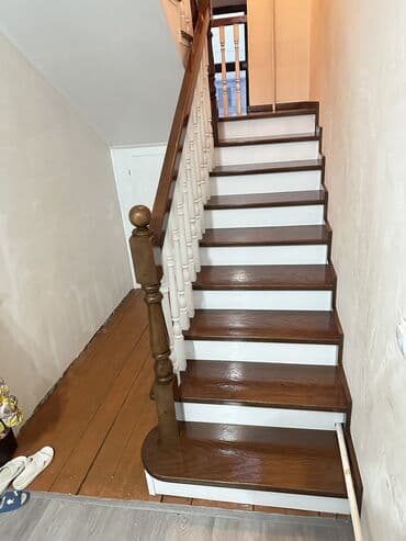 Готовые перила: Деревянная лестница Для дома, Бесплатная доставка, Вид дерева: Лиственница, Стиль: Лофт — 4