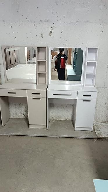 Туалетные столики: Туалетный столик, С зеркалом, цвет - Белый, ЛДСП — 3