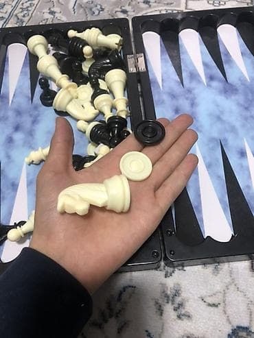 чехол а3: Набор настольных игр 3 в‑1: шахматы + нарды в складном кейсе,шашки - — 3