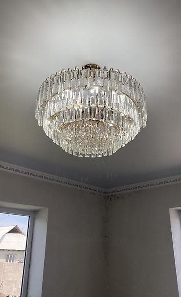 купить люстру в бишкеке: Срочно продаю!!!Люстра новая потолочная с подвесками из кристаллов - — 1