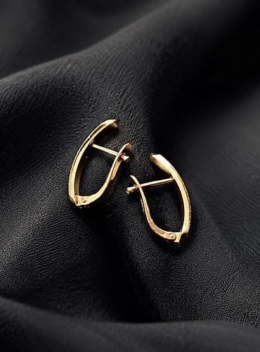 ош золото: Серьги, Проба 585, Без вставки, Женские, Б/у — 2