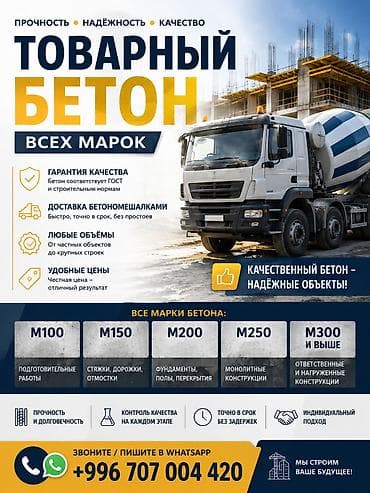 микро бетон: Строительный бетон, M-100, Для стяжки пола — 1