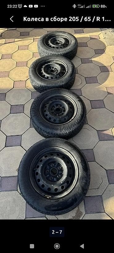 Колеса в сборе 205 / 65 / R 15, Зима, Комплект, Железные, отверстий - 5