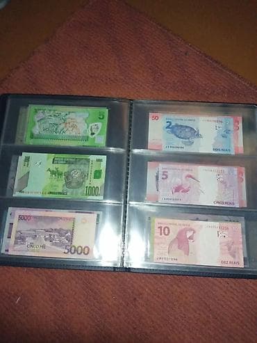 сувенирные деньги: Коллекционный альбом с иностранными банкнотами 63 банкноты+ альбом - — 8