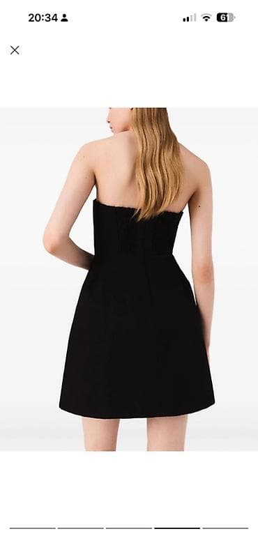 Черное мини‑платье-бюстье - Силуэт: А‑линия, укороченная длина