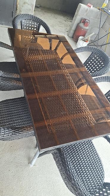 дачные столы и стулья: Комплект садовой мебели, Стол, Ротанг — 2