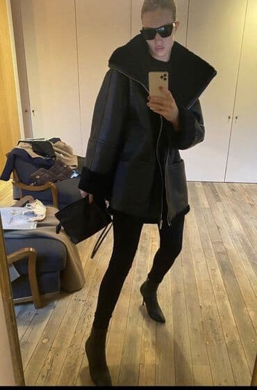 pull bear: Дубленка, Оверсайз, L — 4