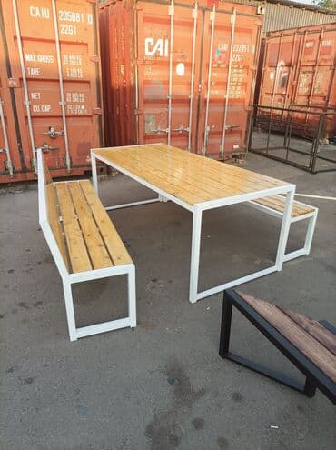 прихошка мебель: Скамейка в наличии. Скамейка со спинкой и без. Уличный мебель комплект — 3