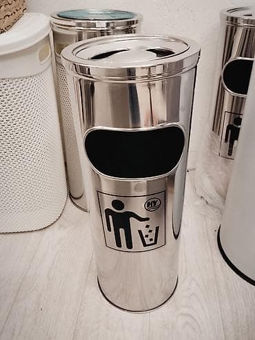 silver kitchen: Уличная/интерьерная урна из нержавеющей стали - Корпус: полированная — 1