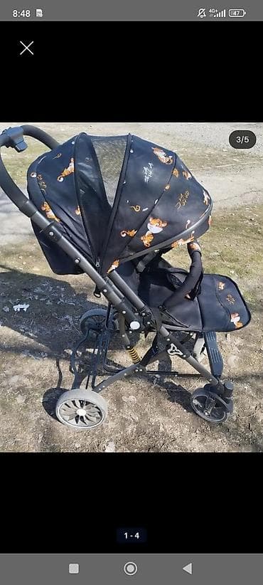 три в одном коляска: Прогулочная коляска с перекидной ручкой и ярким принтом тигрят — 1