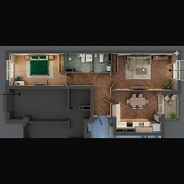 64: 2 комнаты, 64 м², Технопарк Элитка, 2 этаж, ПСО (под самоотделку) — 3