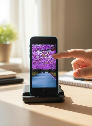 IPhone 5s, Б/у, 32 ГБ, Голубой, Кабель