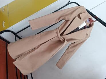 шерстяные кофты женские больших размеров: Пальто, Халат, Осень-весна, Сукно, Длинная модель, С поясом, M — 3