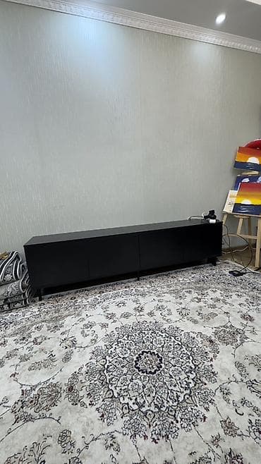 телевизор 50 дюм: Тумба и подставка для телевизора, Напольная, ЛДСП, цвет - Черный — 2
