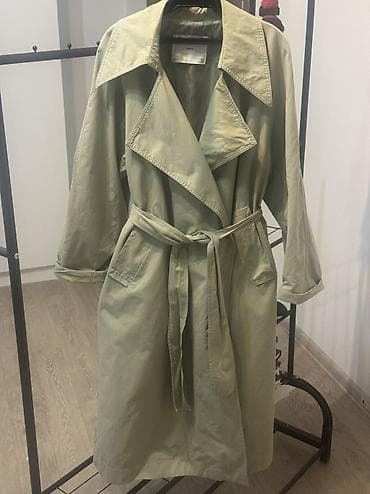 белые кюлоты: Плащ, Тренчкот, Двубортная модель, M — 4