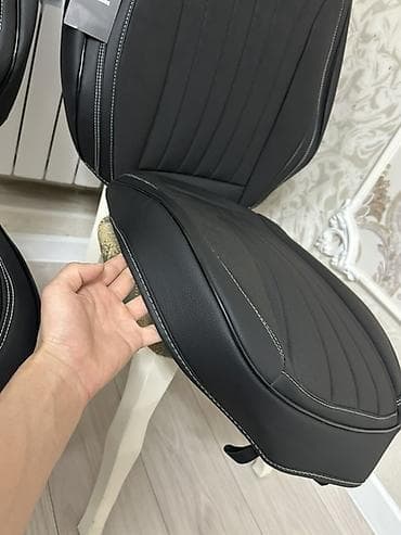 чехол для сидении: Чехлы Кожаные, С подушкой, цвет - Черный, Новый, Самовывоз — 9