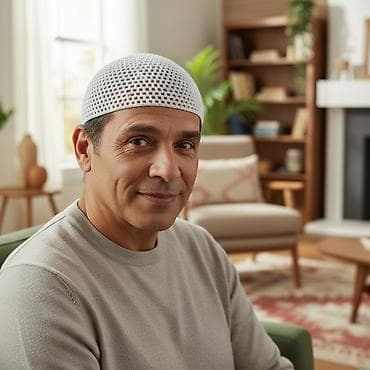 Шапка, С сеткой, Хлопок, Вязаная модель