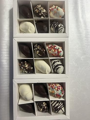 Акшактар, ун, шекер: ФИНИКИ В ШОКОЛАДЕ😍 (6 ячеек) -начинка орехи ( без косточек🥰) 🌰 - — 3