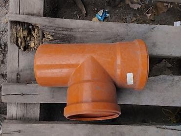 Тройник канализационный ПВХ, оранжевый, для наружной канализации at lalafo.kg Тройник канализационный ПВХ, оранжевый, для наружной канализации