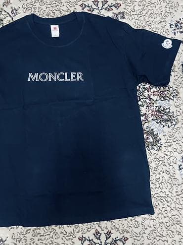 Мужская футболка, XL, Moncler, Новый, цвет - Синий, Самовывоз, Платная доставка