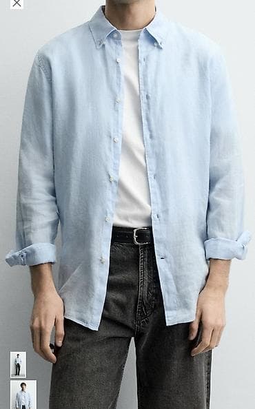 рубашку с: Мужская рубашка, M, Zara, Новый, цвет - Голубой, Самовывоз, Бесплатная доставка, Платная доставка — 2