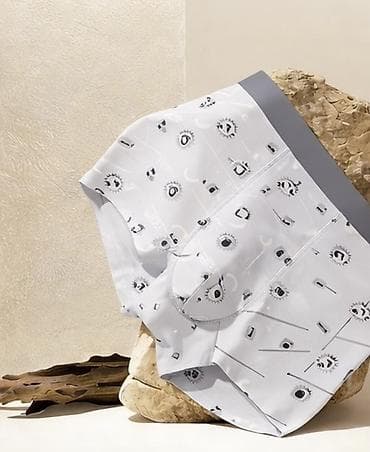 подштанники мужские: Мужские боксеры с принтами, модель NO: 6082 Особенности: - Легкая — 2