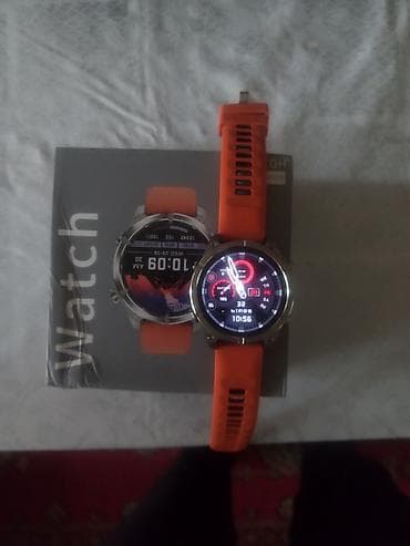 oura ring: Смарт-часы HD300 (AMOLED 1.3"): спортивные, с оранжевым ремешком — 2