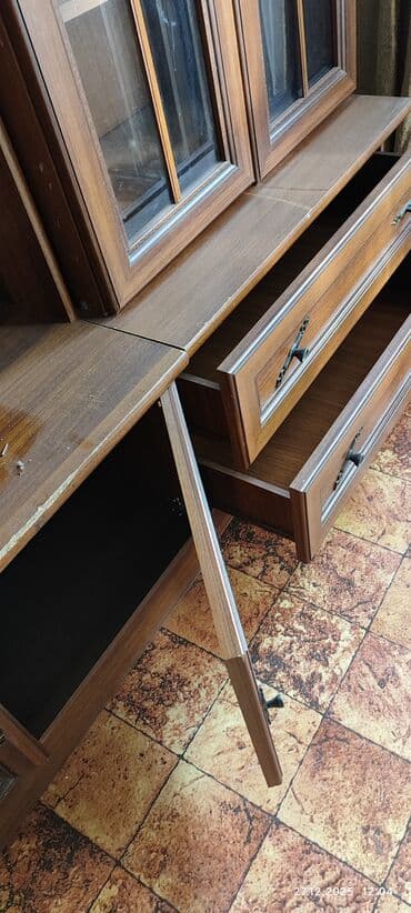 Гарнитуры для зала: Гарнитур для зала, Б/у, Тумба под ТВ, ДСП, цвет - Коричневый — 5