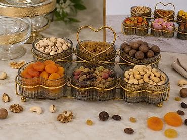 корки: Набор для сервировки закусок/сладостей с подставкой - Комплектация: 6 — 2