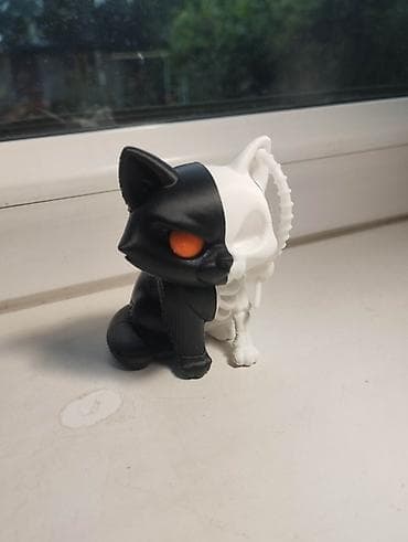 скелеты: Фигурка «Кот‑скелет» (двухцветная) - Декоративная фигурка кота в — 2