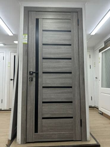 дверь деревянные: Межкомнатная глухая дверь, МДФ, Ламинированная, цвет - Серый — 1