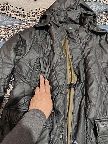 Куртки: Куртка с капюшоном от дождя Brand Man черная Б/У в хорошем состоянии — 8