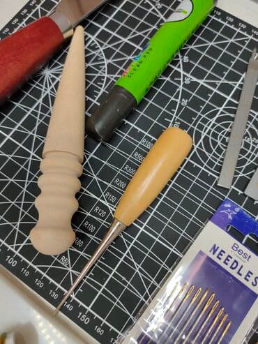 ручной чысы: Набор по работе по коже в наборе есть пробойники разные заклепник — 7