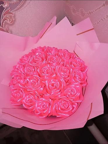 часы hublot бишкек: Атлас Лентадан жасалган кооз роза гул букет.Кол менен жасалат — 5