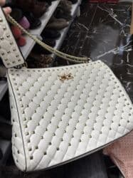 сумка клатч б у: Вместительная сумка бело-золотистого цвета, в хорошем состоянии — 2