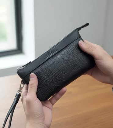 Удобная и практичная! Клатч из натуральной кожи! Мини торг