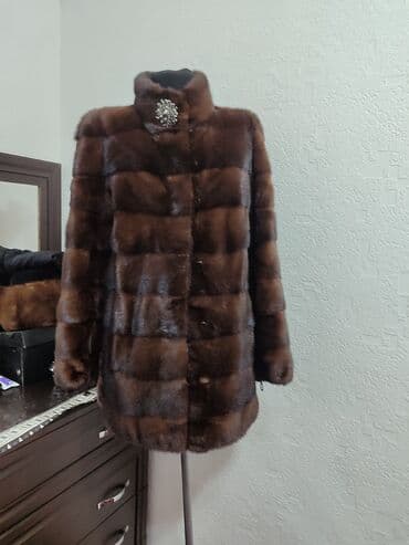 платья из панбархата на шифоне для полных: Шуба, Норка, Короткая модель, Канада, M — 1