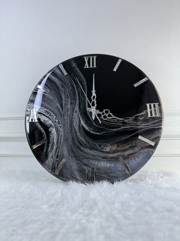 Бөлмө өсүмдүктөрү: Настенные часы ручной работы - Диаметр: 45 см - Дизайн: глянцевая — 6