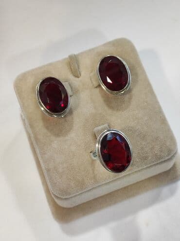 свадебные платья от производителя: Серебряный Комплект с камнями Гранат Производитель Индия Серебро 925 — 8