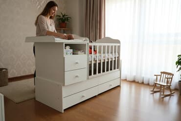 кроватка для куклы: Детская кровать трансформер, Другой тип, цвет - Белый — 1