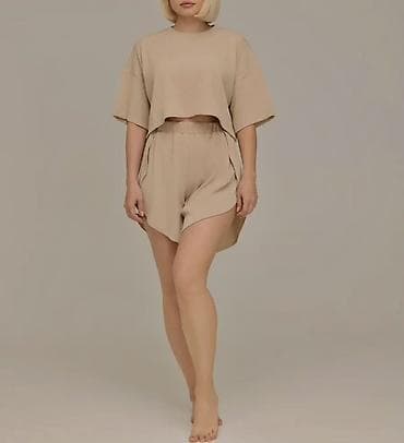 нюд: Костюм с шортами, Топ, Made in KG, Вискоза, S, M, L — 1