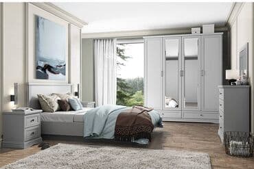 бытовая мебель кухонный гарнитур кокшетау: Спальный гарнитур, Новый, Двуспальная кровать, Тумба, Комод, В рассрочку, ДСП, Бесплатная доставка, цвет - Серый — 1