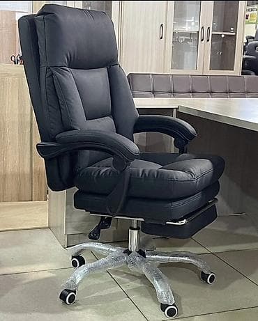 Тумбы и подставки: Офисное кресло, Новый, С колесиками, цвет - Черный, Экокожа, Самовывоз, Платная доставка — 2